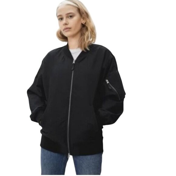 Everlane The Bomber Jacket Oversized Gender Neutral Khaki Jacket Size S - Picture 6 of 11